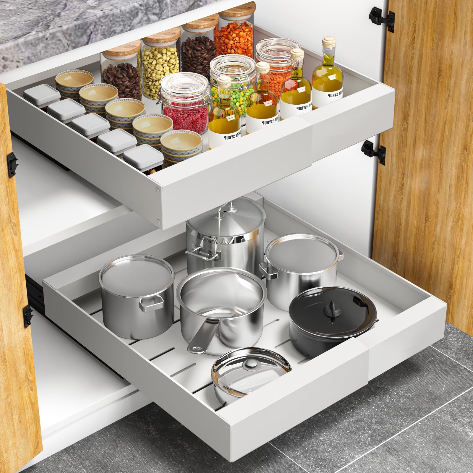 Expandable Pull Out Cabinet Drawers Organizer - 21