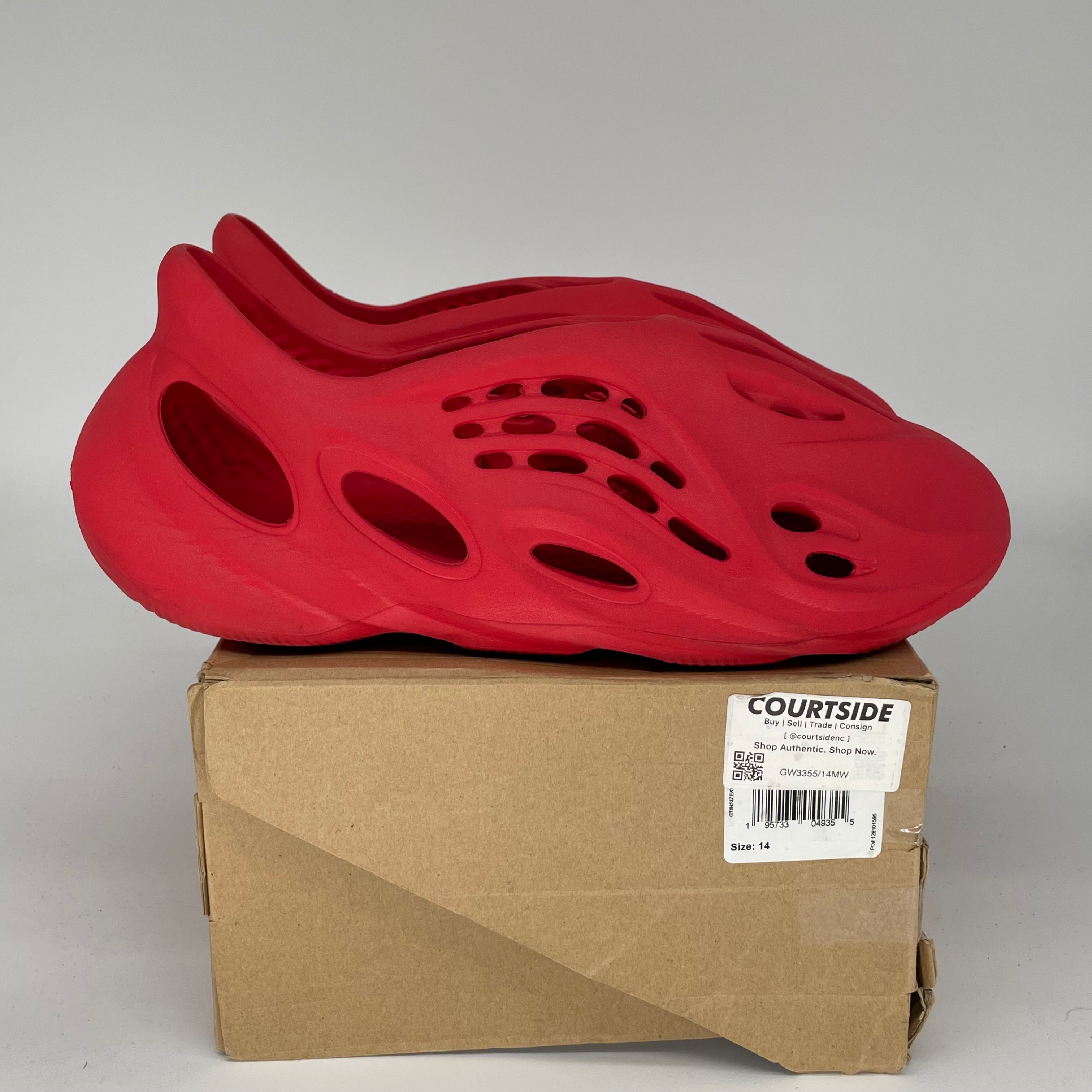 Adidas Yeezy Foam RNNR Vermilion - Size 14 GW3355 | Men's Comfortable Slip-On Sneakers for Running, Gym & Casual Wear