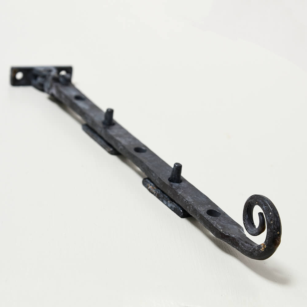 Premium Forged Black Beeswax Monkeytail Casement Stay - Heavy Duty Window Hardware for Traditional Wooden Windows - Perfect for Home Restoration & Vintage Style Decor