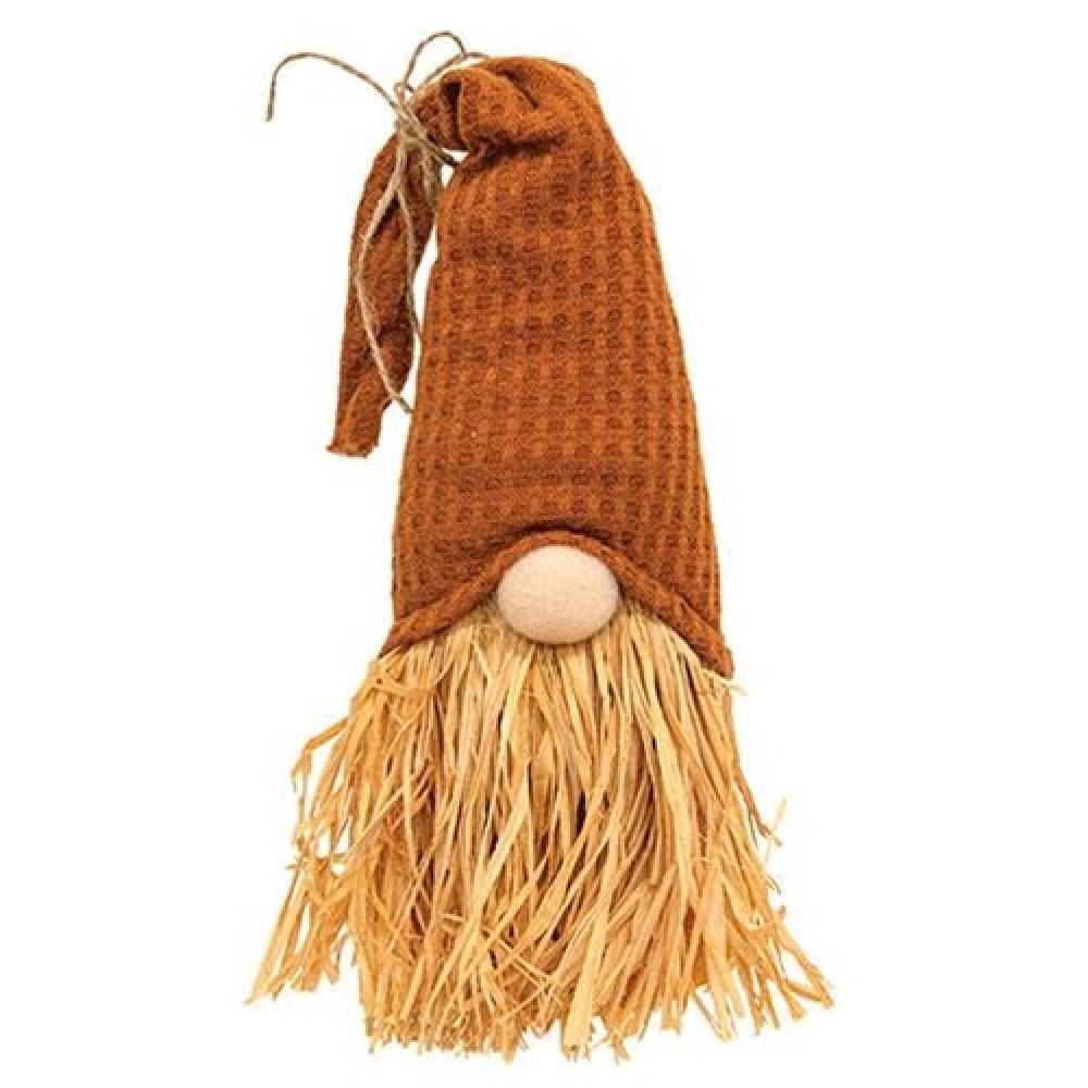 Large Burnt Orange Raffia Gnome - Perfect for Garden Decor, Patio, and Outdoor Holiday Decorations