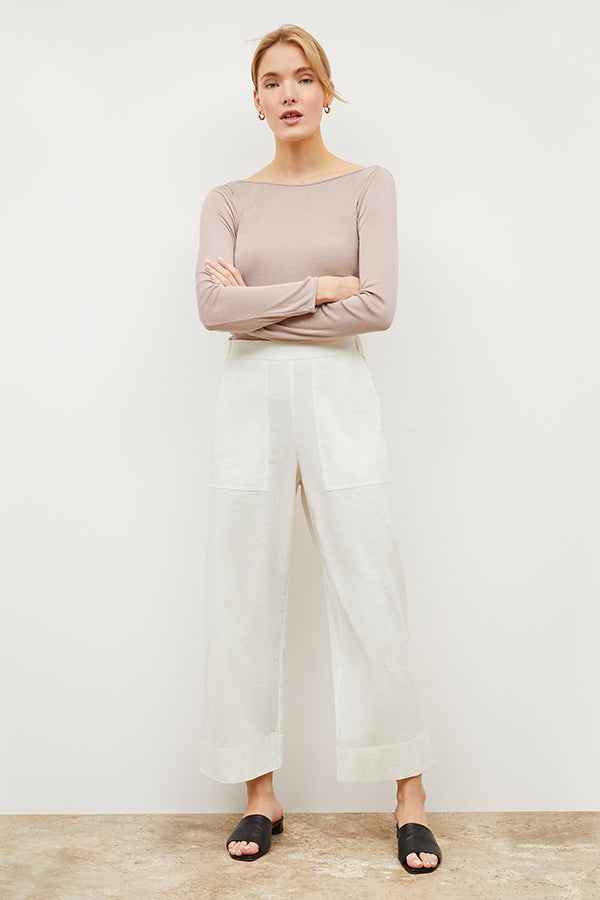 Madelyn Pants - Double Faced Linen Pants in Ivory | Comfortable & Stylish Women's Trousers for Work, Travel & Casual Wear