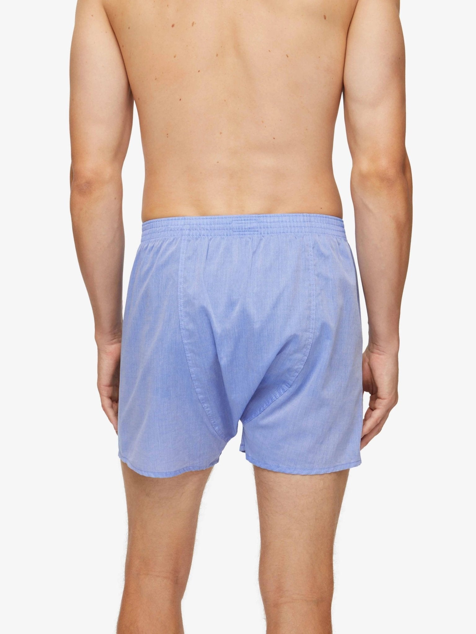 DEREK ROSE Amalfi Cotton Batiste Men's Classic Fit Boxers - Soft Breathable Underwear for Everyday Comfort | Perfect for Work, Travel & Lounge Wear (Blue)