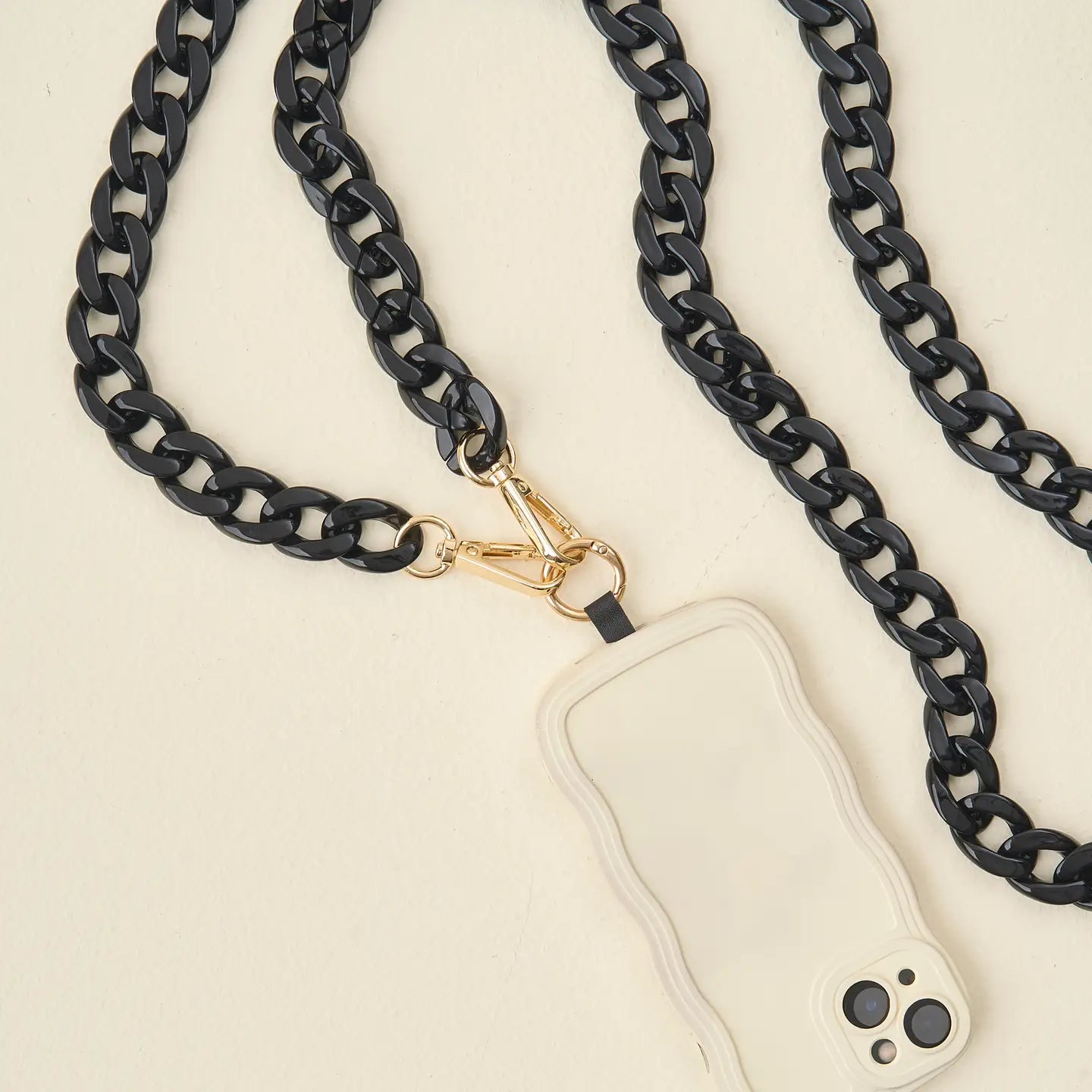 Hold The Phone Crossbody Chain in Midnight Black - Stylish Phone Strap for Hands-Free Convenience - Perfect for Travel, Shopping, and Everyday Use