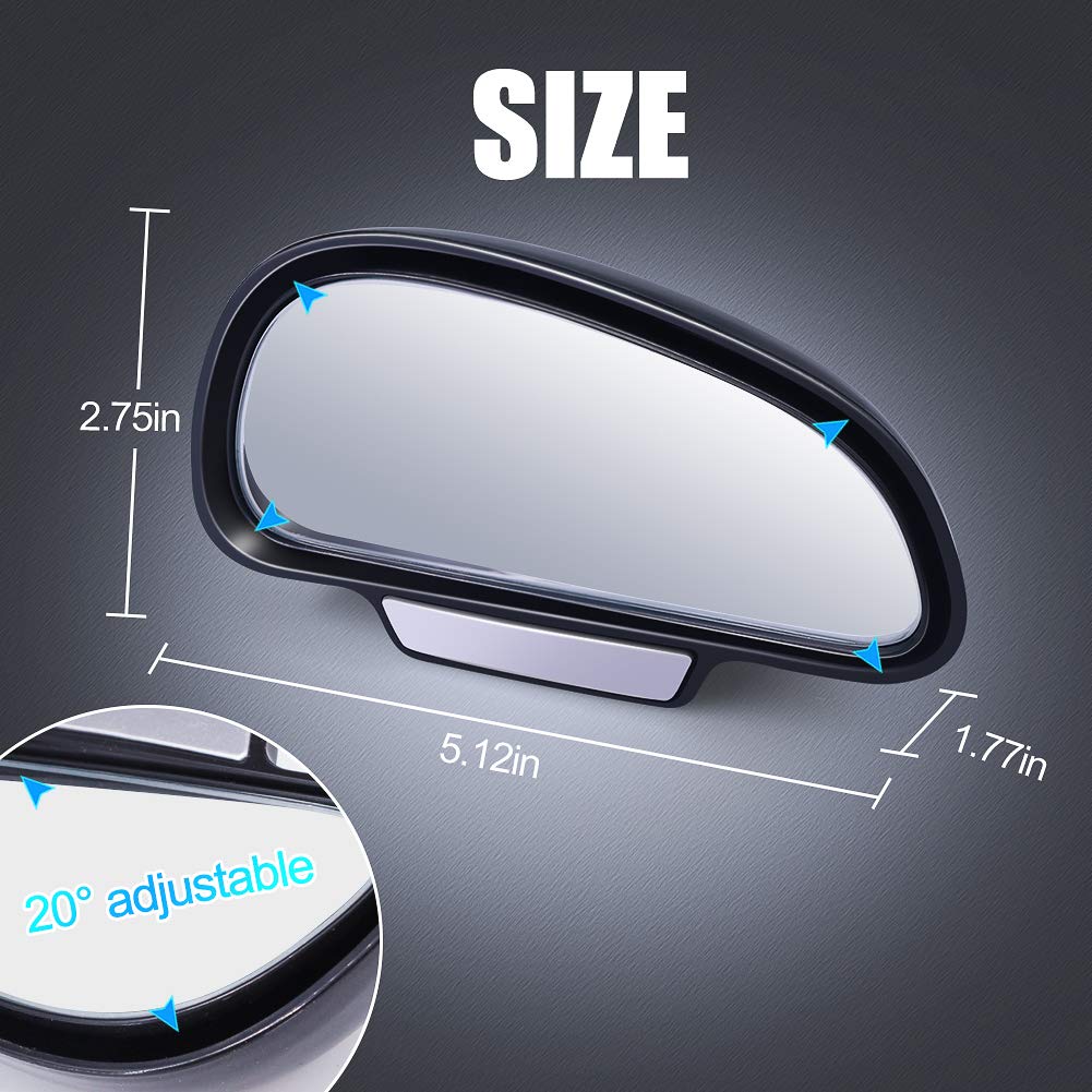 Universal Car Blind Spot Mirrors - Adjustable Wide Angle HD Glass Mirror with Strong Adhesive for SUV & Vehicles | Less than 5MM Frame | Enhances Driving Safety & Parking Visibility