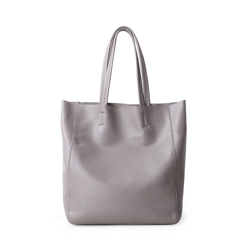 Premium Genuine Leather Tote Bag - Large Capacity Cowhide Shoulder Bag for Women, Soft & Durable - Perfect for Work, Travel & Everyday Use