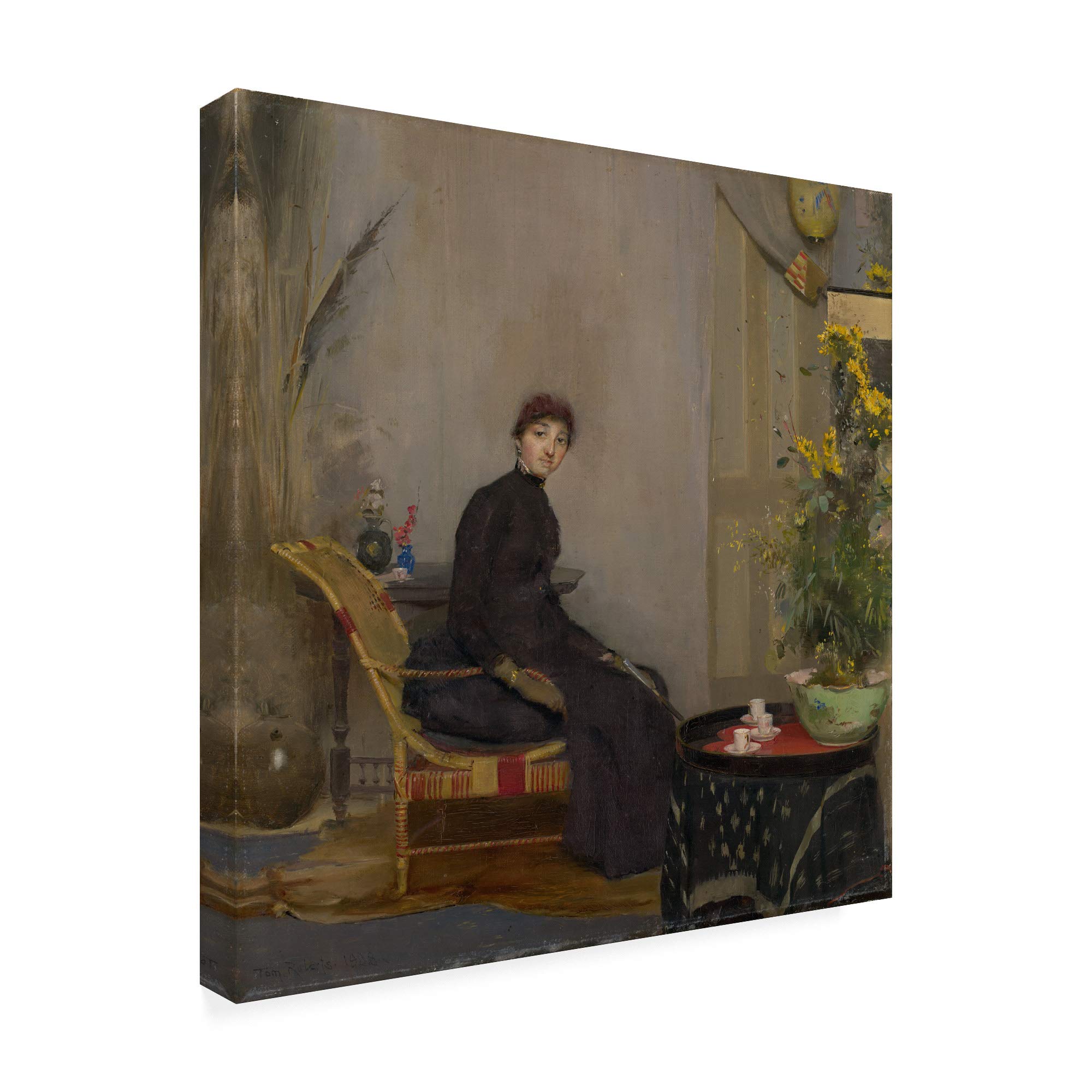 Trademark Fine Art - Tom Roberts' Mrs Abrahams 18x18 Canvas Print - Premium Wall Decor for Living Room, Bedroom & Office