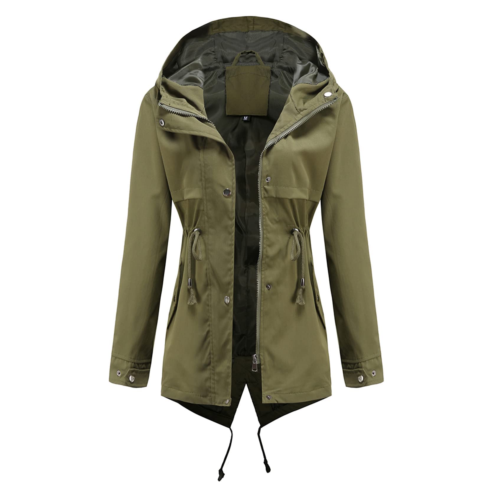 DOSLAVIDA Women's Waterproof Rain Jacket with Hood - Lightweight Windbreaker Trench Coat for Outdoor Activities, Hiking, Camping & Commuting