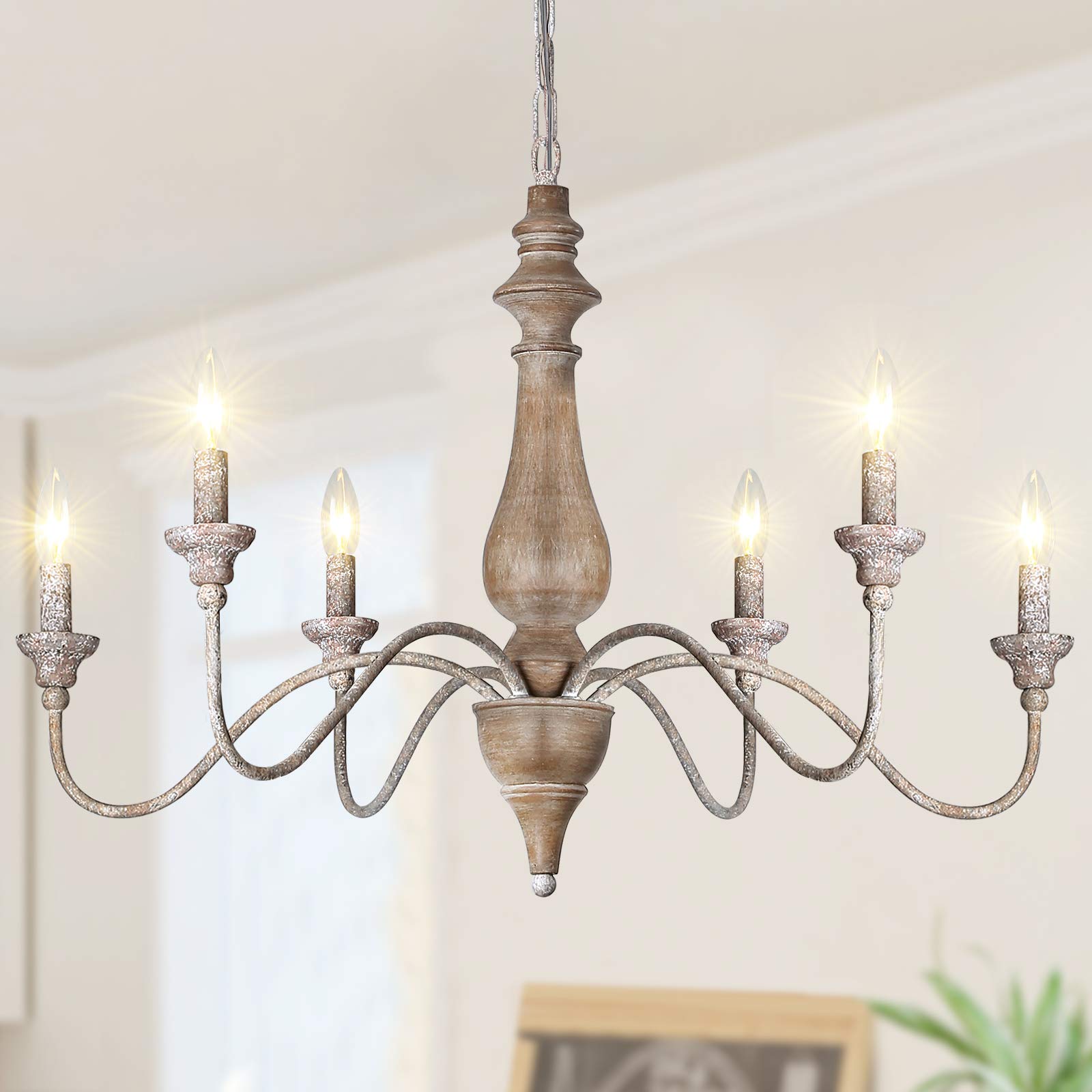 6-Light French Country Chandelier - 29.5