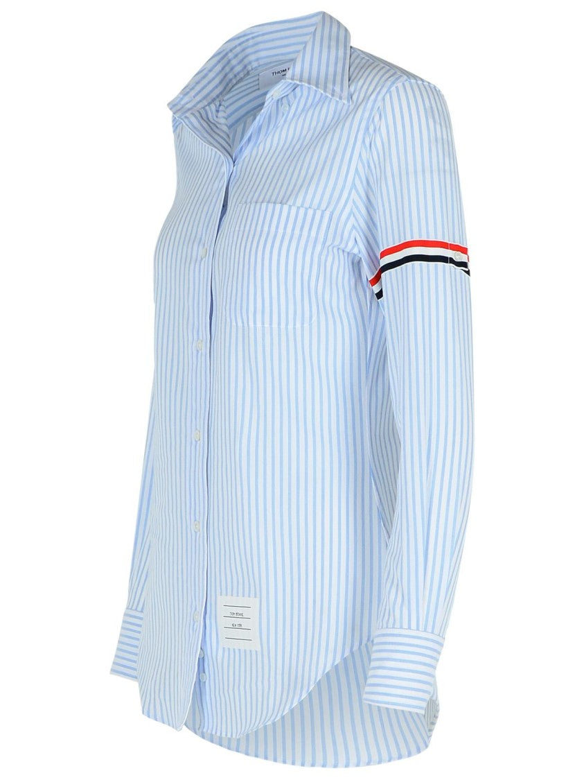 Light Blue Cotton Shirt with Armband - Comfortable Casual Wear for Men & Women | Perfect for Office, Outdoor Activities and Daily Fashion