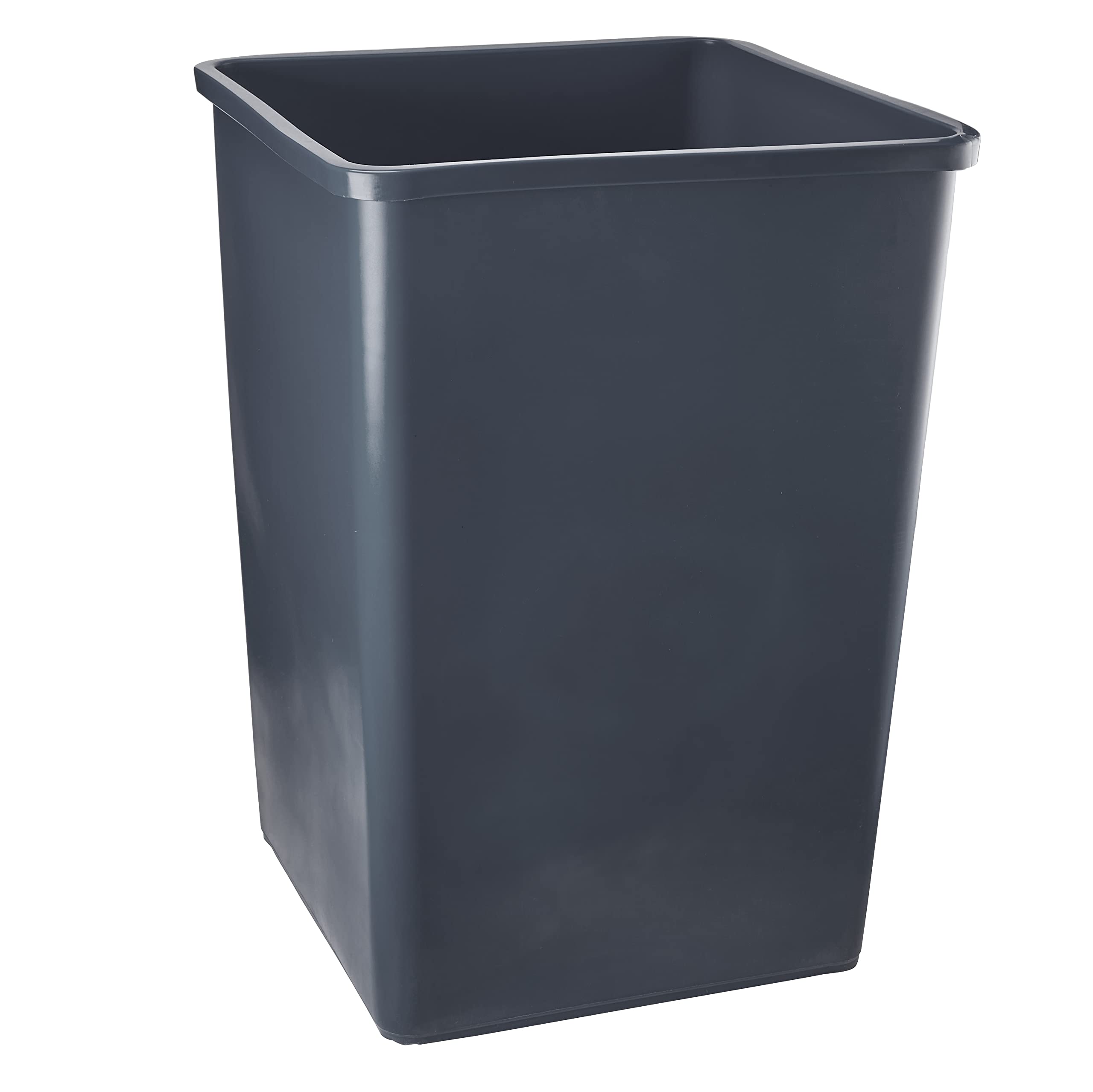 PRO&Family 140 Qt. (35 Gallon/132 Liter) Heavy Duty Gray Square Trash Can - Kitchen Garbage Bin, Recycling Waste Container for Home, Office, Restaurant & Outdoor Use