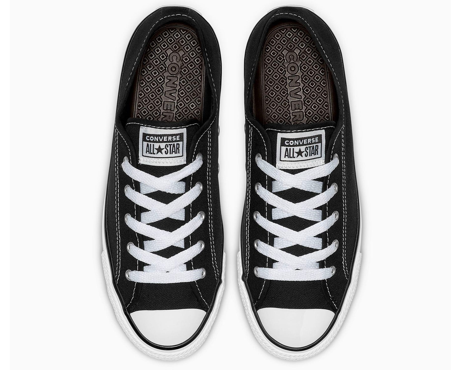 Converse Women's Chuck Taylor All Star Dainty Ox Sneakers - Black Canvas Low Top Shoes for Casual Wear & Everyday Fashion