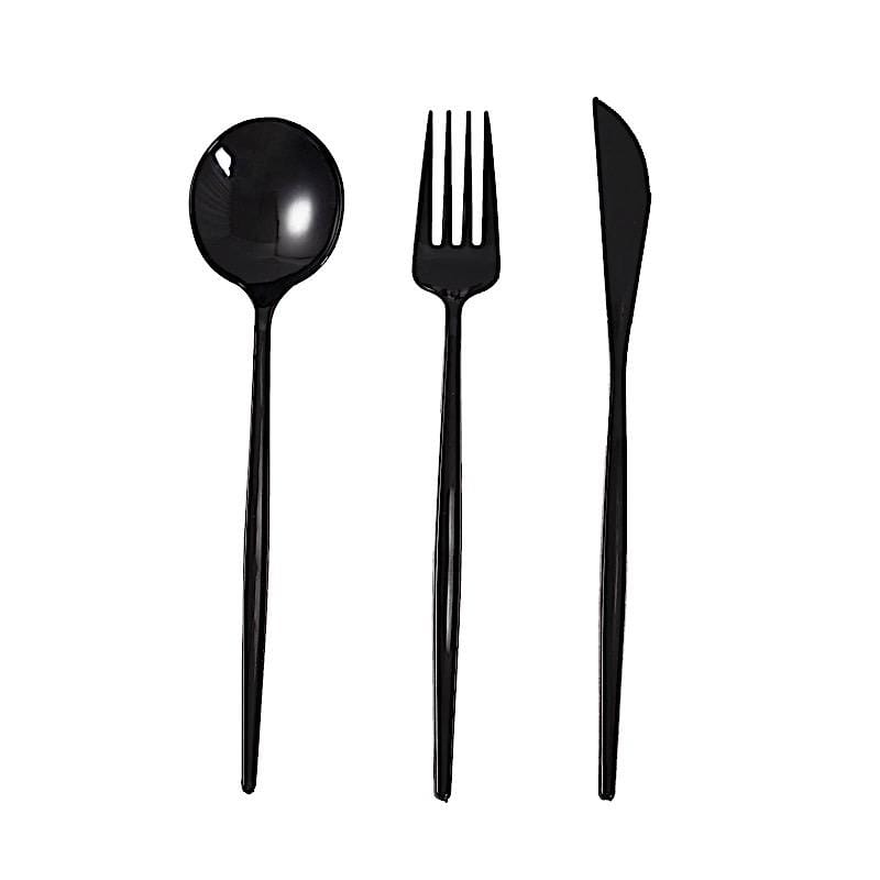 24-Piece Premium Plastic Cutlery Set - Disposable Spoons, Forks & Knives for Parties, Picnics & Outdoor Dining - BPA-Free Eco-Friendly Tableware