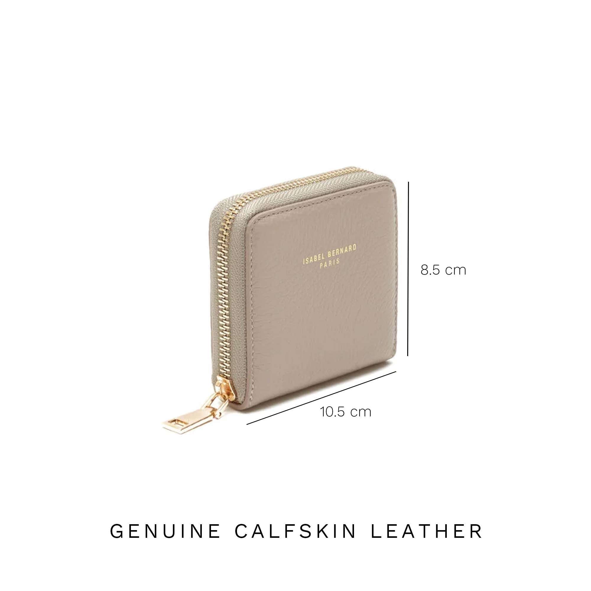 Isabel Taupe Calfskin Leather Handbag and Wallet Set for Women - Elegant Designer Purse & Matching Wallet Gift Set - Perfect for Work, Travel, and Special Occasions