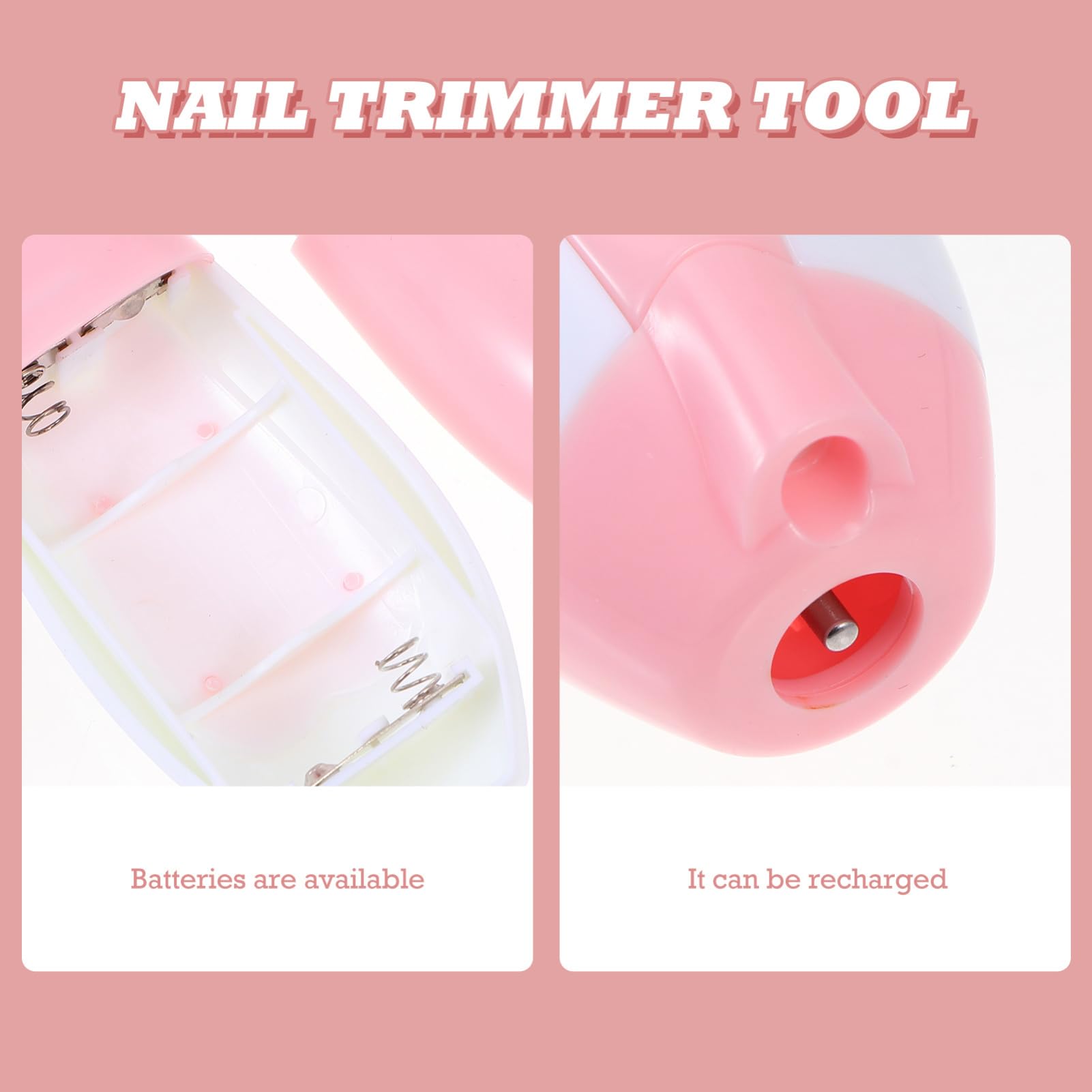 Wakauto 3-Piece Electric Nail Grinder Kit - Automatic Nail Cutter with Wind-Up Mechanism (Clockwise, ABS Material, Pink) for Pets & Small Animals - Perfect for Grooming Dogs, Cats, Rabbits at Home or Professional Use