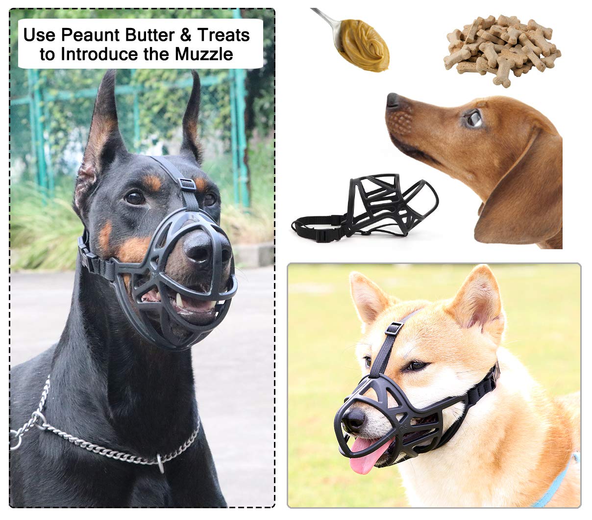 Soft Basket Dog Muzzle - Adjustable Cage Muzzle for Small, Medium, Large & XL Aggressive Dogs | Prevents Chewing & Biting | Perfect for Training, Grooming & Vet Visits