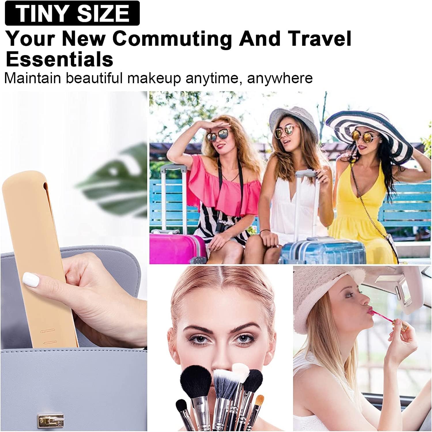 2 Pack Travel Makeup Brush Holder - Waterproof Silicone Cosmetic Organizer Bag with Cleaning Pad, Portable Toiletry Pouch for Makeup Brushes & Beauty Tools | Perfect for Travel, Gym, and Daily Makeup Storage