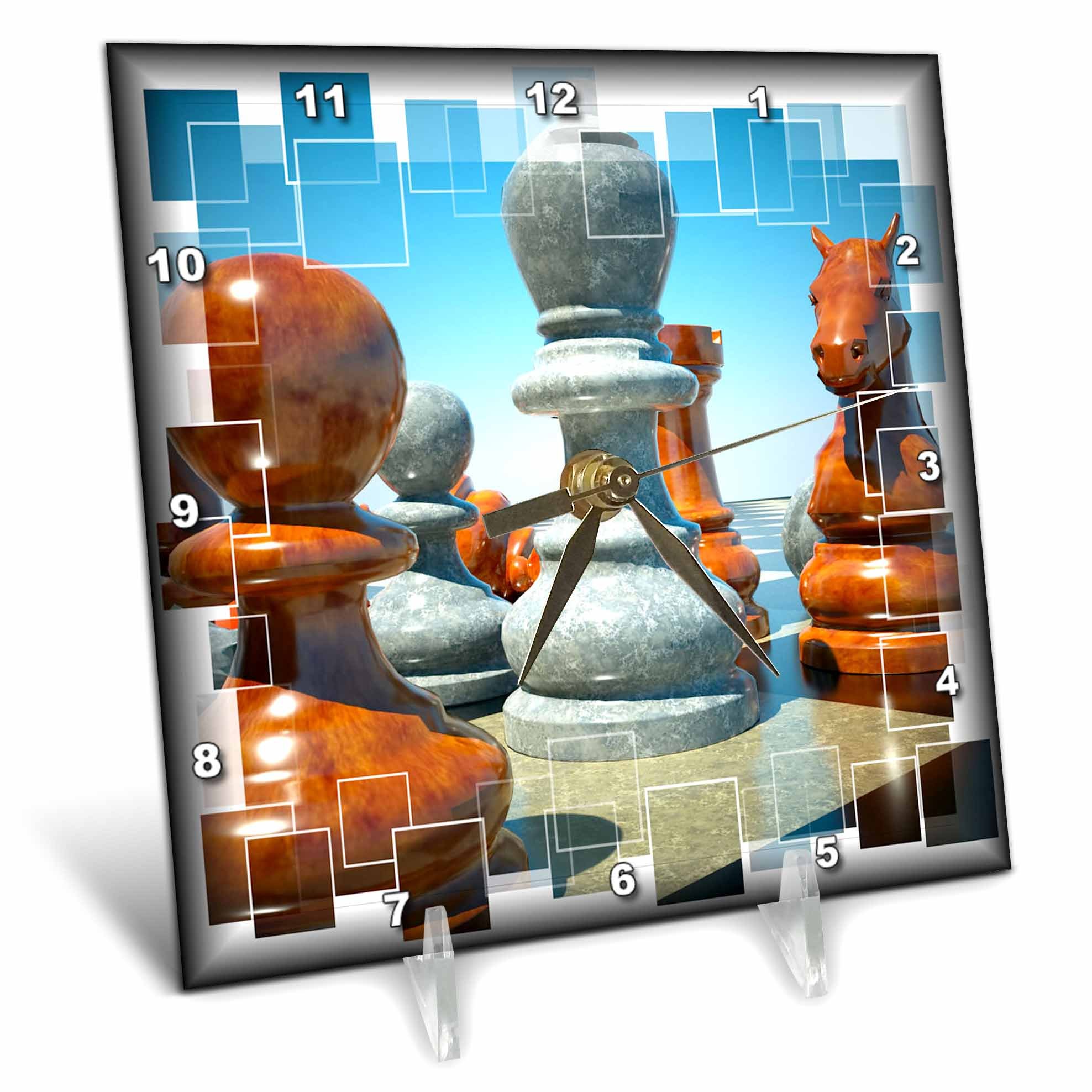 3D Rose Chess Battle Desk Clock - 6