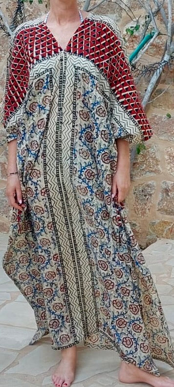 Flori Kaftan - Elegant Floral Print Summer Beach Cover Up | Perfect for Vacation, Poolside, and Boho Fashion