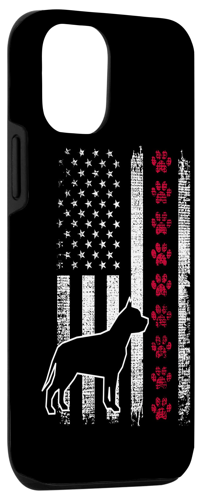 iPhone 12/12 Pro Case - Patriotic American Flag with Pit Bull Design, Vintage Retro Style for 4th of July | Perfect for Independence Day Celebrations, Dog Lovers & Patriotic Events