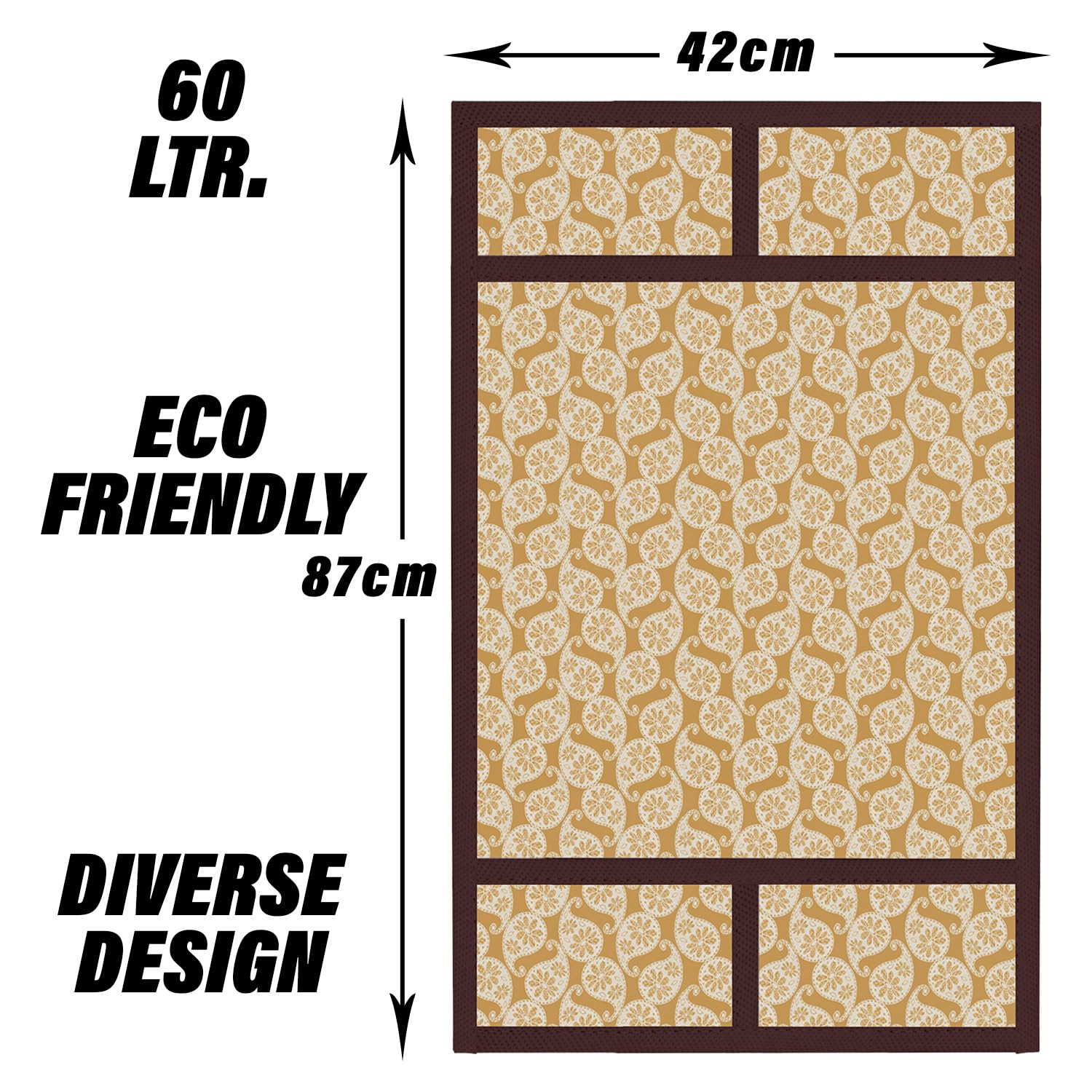 Kuber Industries 60L Golden Oven Top Cover with 4 Utility Pockets - Microwave Oven Cover for Kitchen Décor & Storage - Perfect for Small Kitchens & Countertop Organization