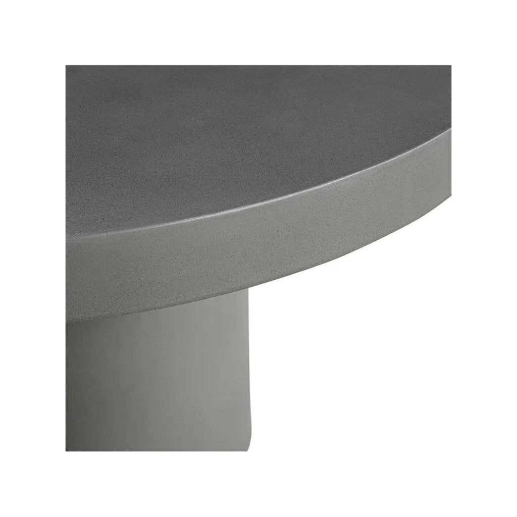 47 Inch Outdoor Dining Table - Modern Grey Patio Furniture for Garden, Backyard, and Poolside Gatherings