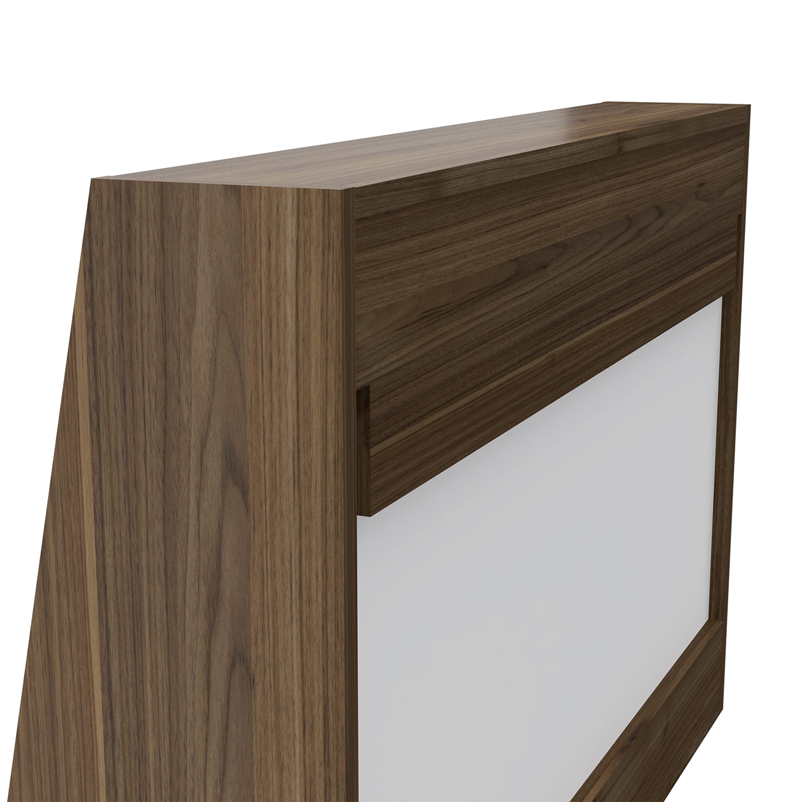 Vasco Wall Mounted Floating Desk with Shelf - Solid Mahogany or White Finish - Perfect for Home Office, Small Spaces & Dorm Rooms