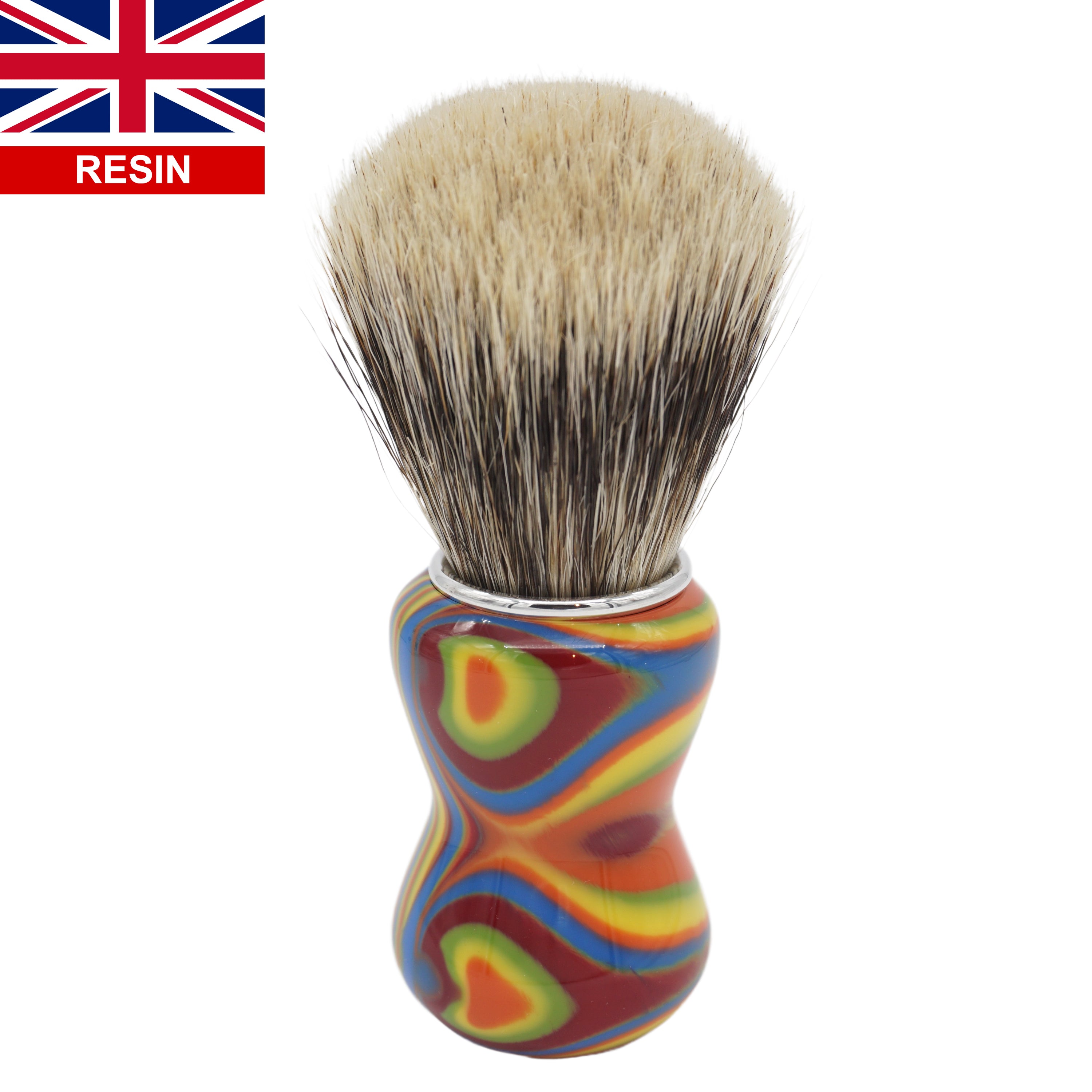 24mm Semogue Mistura Badger & Boar Shaving Brush with Handcrafted AP Shave Co. Disco Handle - Perfect for Wet Shaving & Grooming Routine