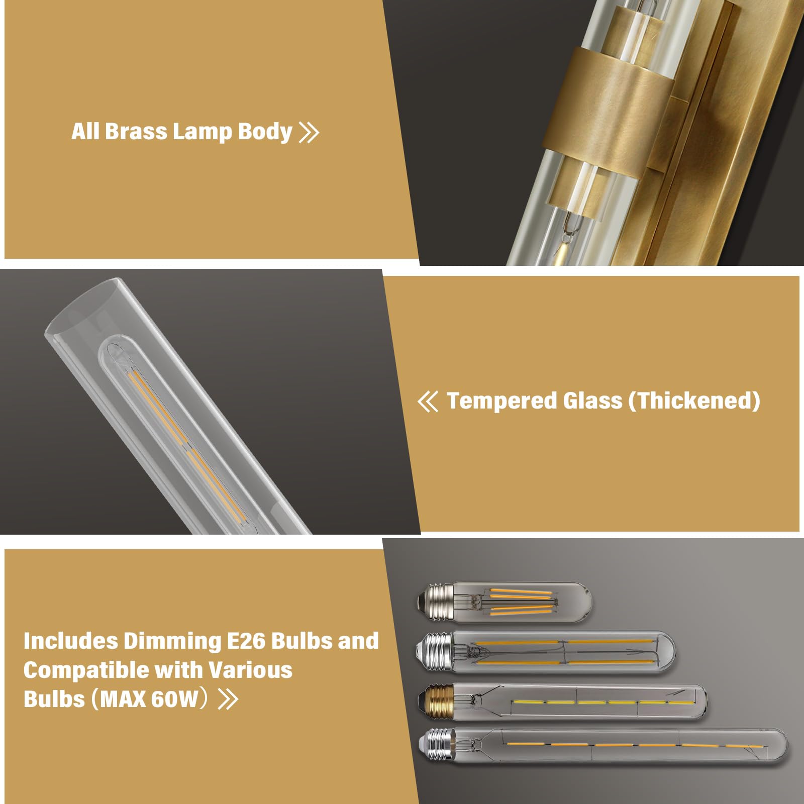 Elegant Gold Wall Sconces Set of 2 - 22.8
