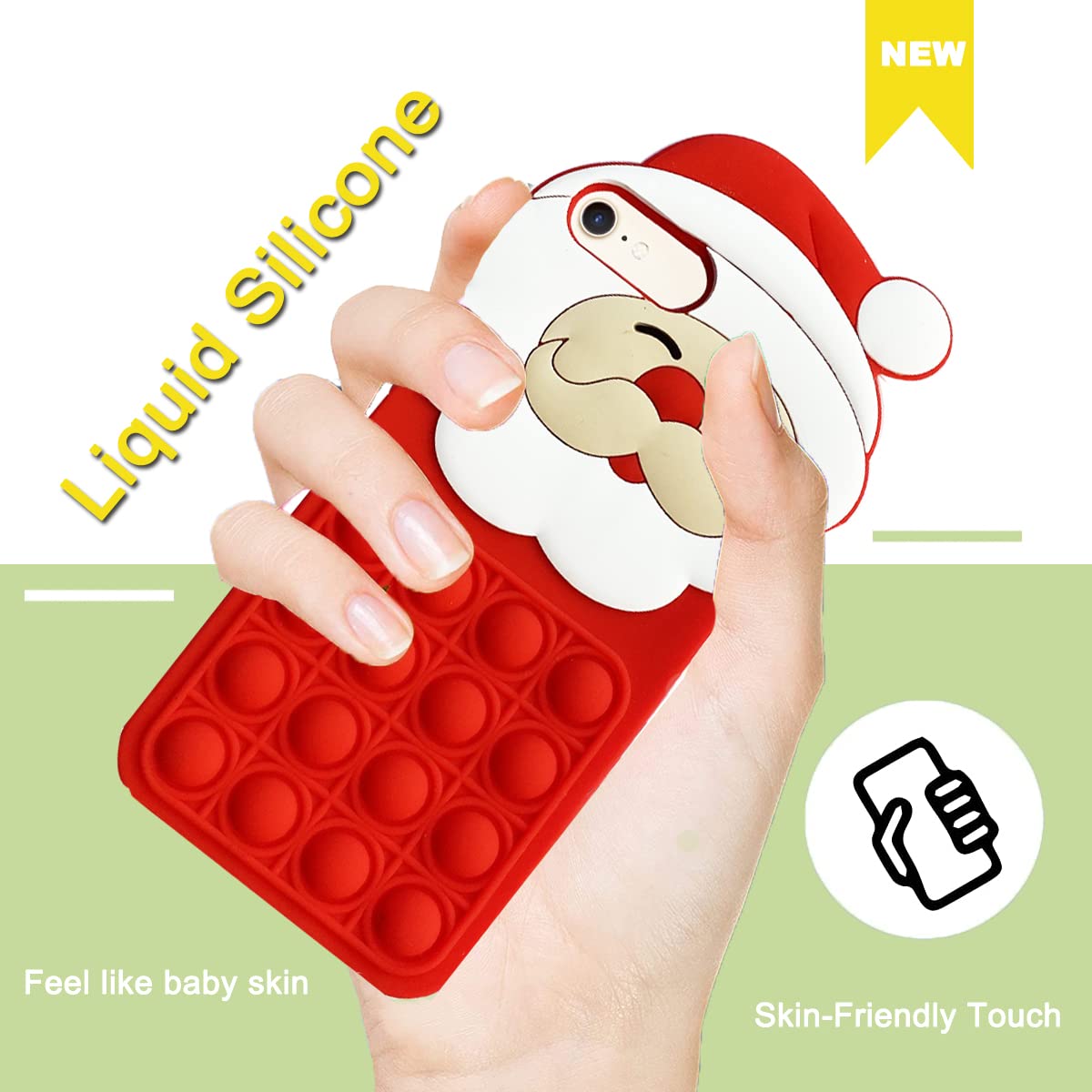 Santa Claus Pop it Phone Case for iPhone 7/8/SE/6S/6 4.7