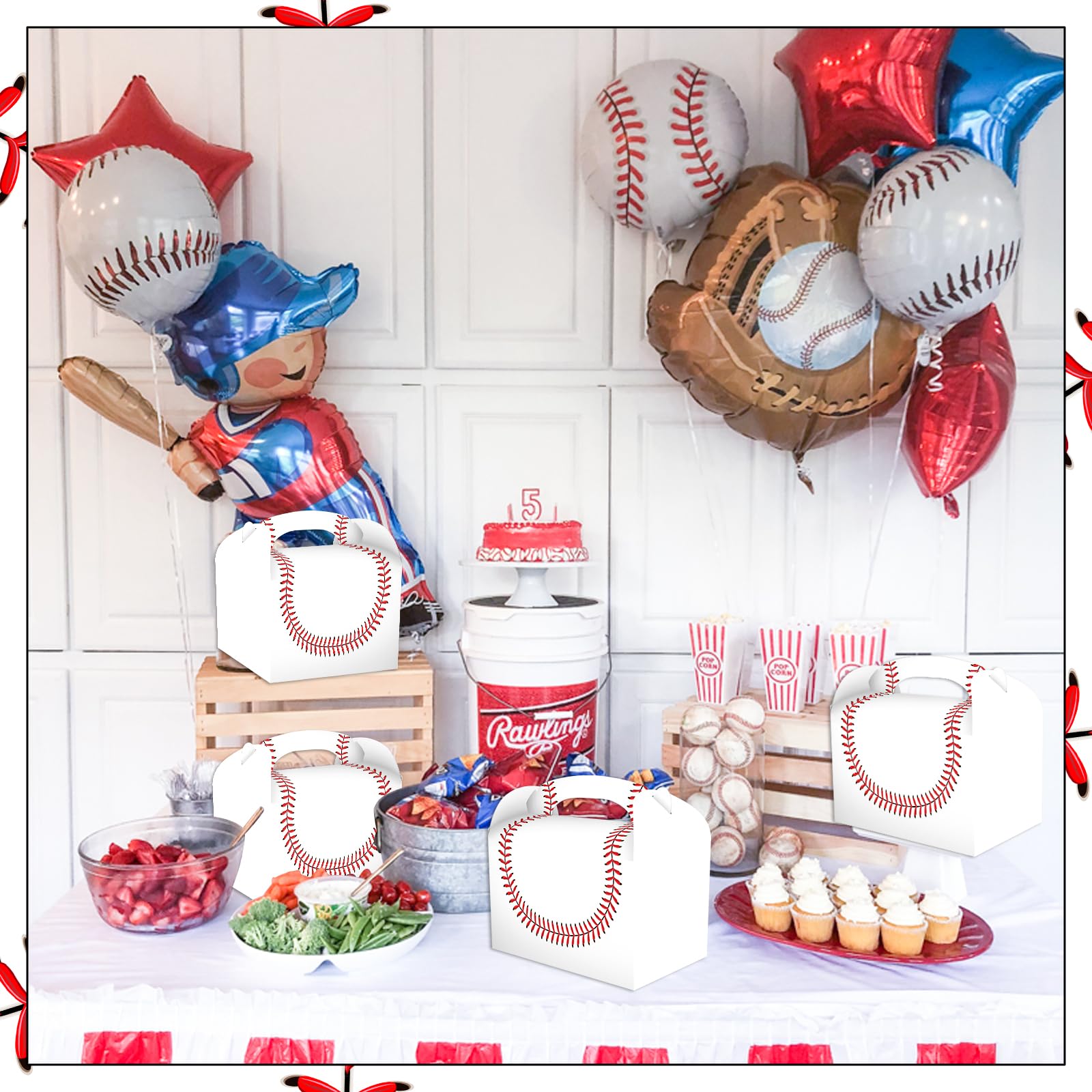 24-Pack Baseball Party Favor Bags - Snack & Treat Bags for Baseball Birthday Decorations, Team Parties, and Sports Enthusiasts | Perfect for Game Day Snacks, Goodie Bags, and Baseball Themed Events
