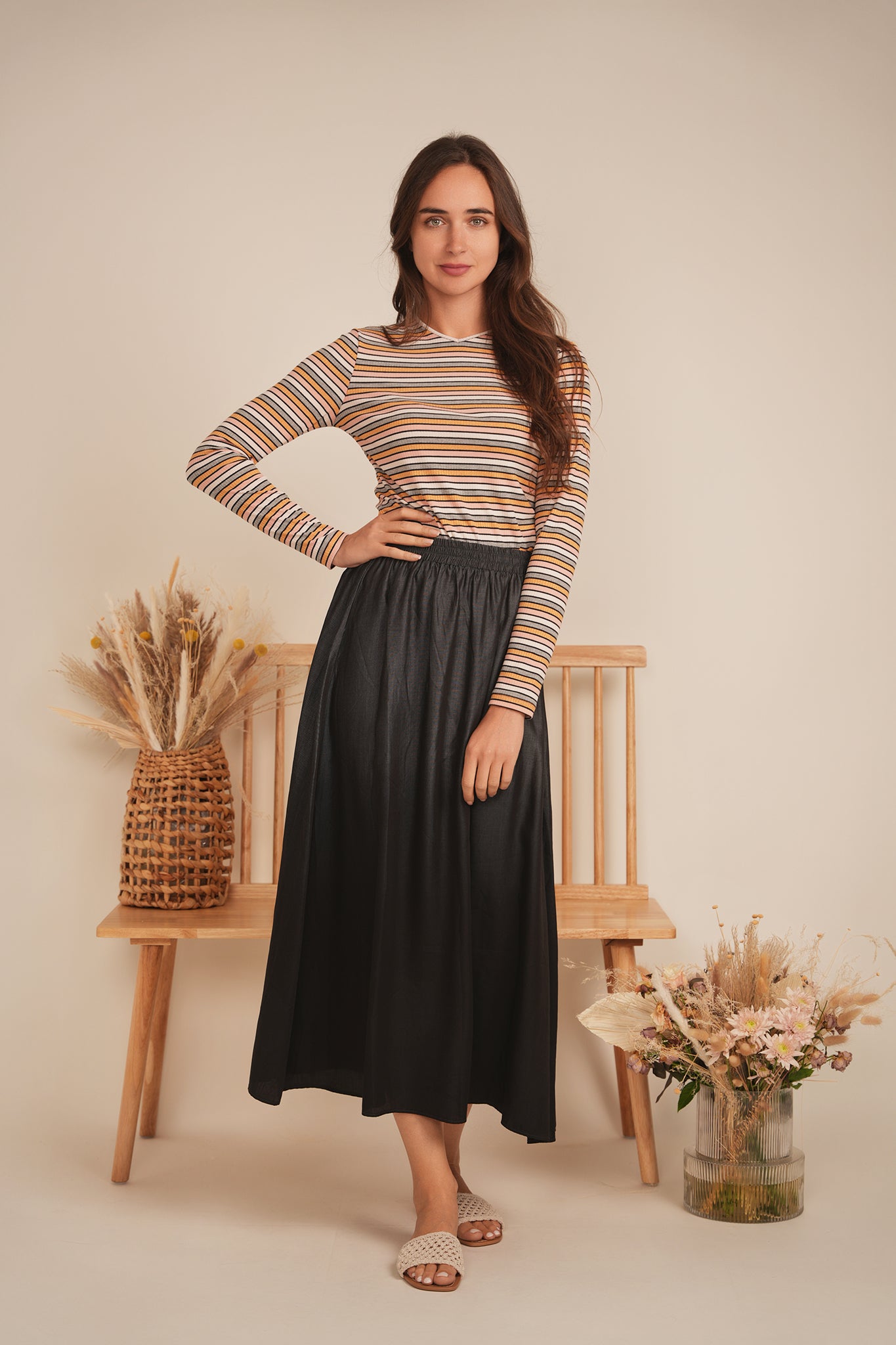 Stylish Striped Metallic V-Neck T-Shirt for Women - Trendy Casual & Party Wear - Perfect for Outings, Dates, and Nightlife