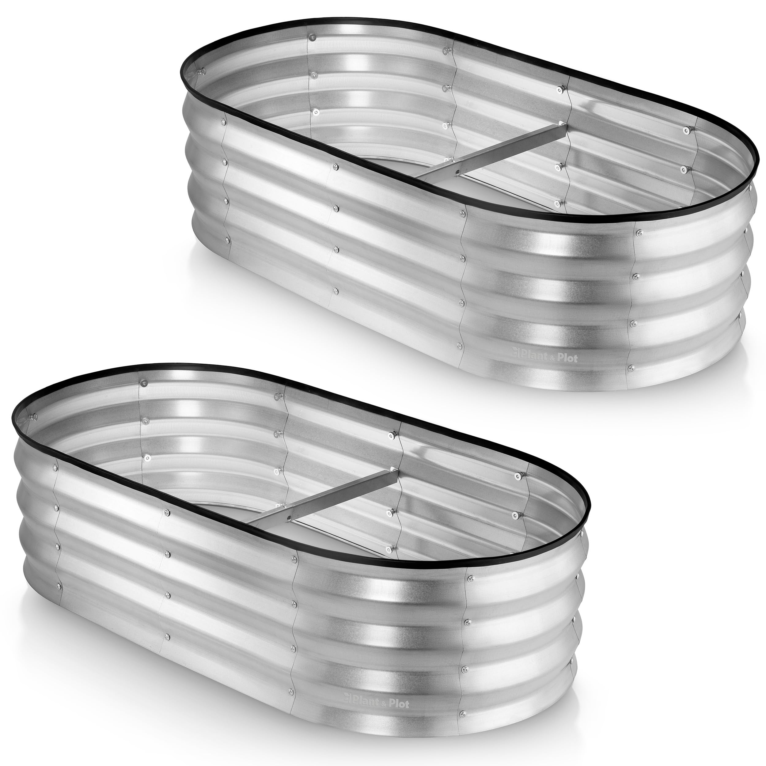 Galvanized Raised Garden Beds 4x2x1 ft (2-Pack) - Outdoor Metal Planter Box for Vegetables, Flowers & Herbs - Durable Silver Gardening Beds for Backyard, Patio & Urban Farming