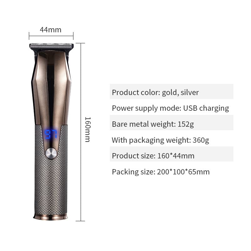Professional Hair Clippers for Men & Kids - Rechargeable USB Electric Hair Trimmer with Stainless Steel Blades - Barber Quality Home Haircut Kit (Silver) - Perfect for DIY Haircuts, Beard Trimming & Family Grooming