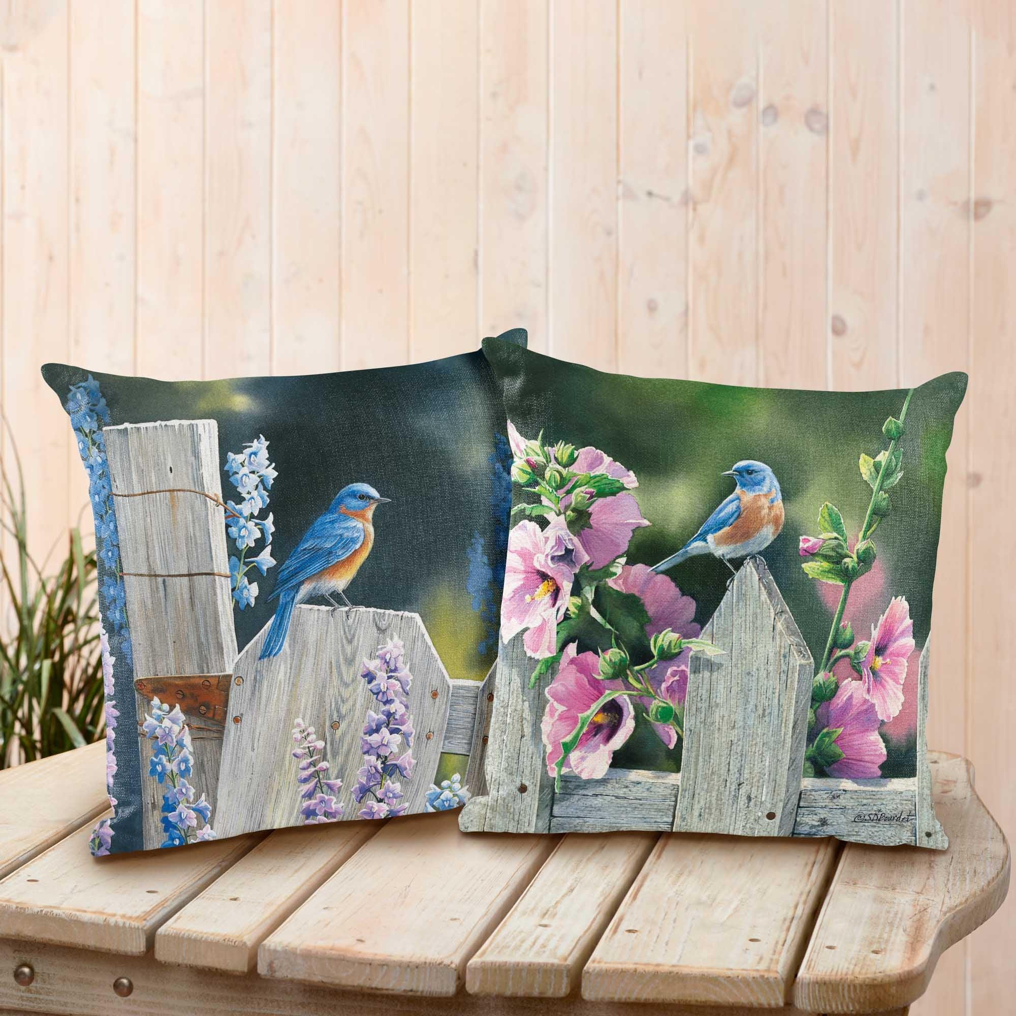 Bluebirds Decorative Pillow - Soft & Stylish Throw Pillow for Couch, Bed, Sofa - Perfect Home Decor Accent for Living Room, Bedroom, or Nursery