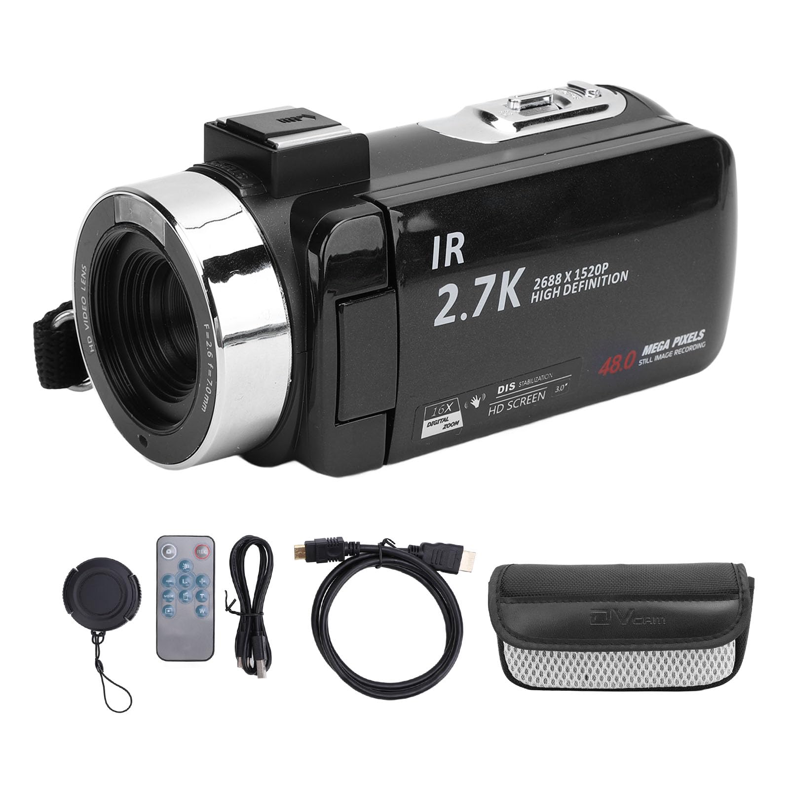 2.7K HD 48MP Vlogging Camera with 16X Digital Zoom & 3