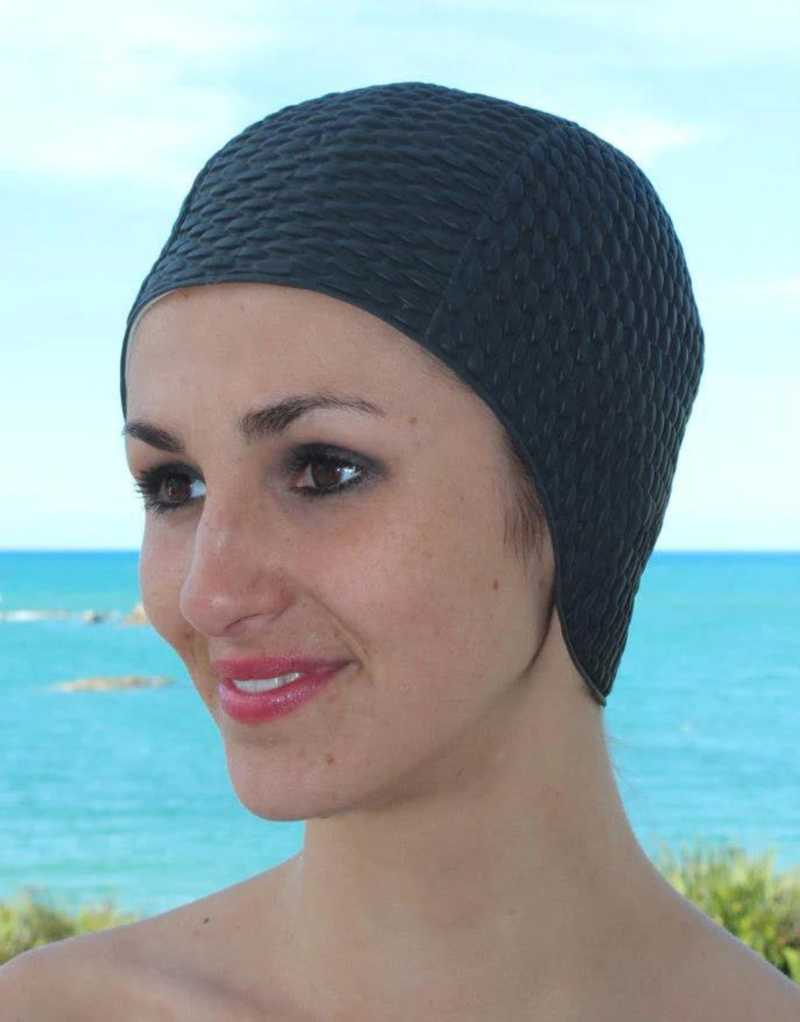 Fashy Bubble Swim Cap for Women & Men - Silicone Swimming Cap for Long Hair, Waterproof & Comfortable - Ideal for Pool, Lap Swimming & Water Aerobics