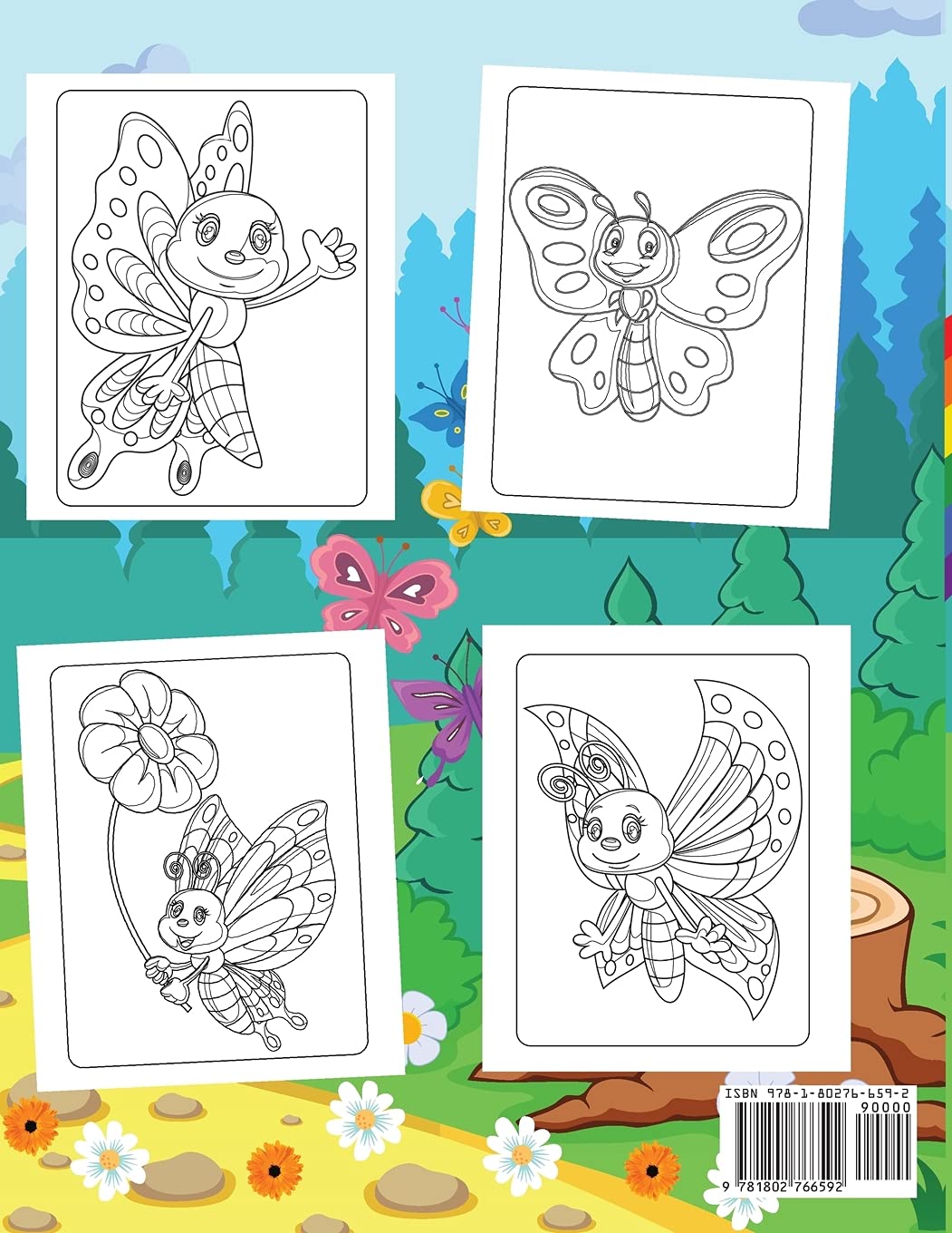 Butterfly Coloring Book for Kids Ages 4-8 - Fun & Educational Activity Book for Girls & Boys - Perfect for Home, School & Travel Activities