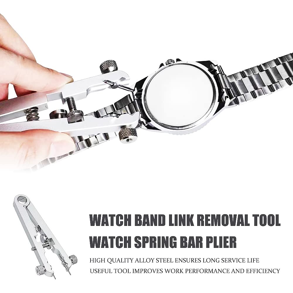 Professional Watch Link Removal Tool Kit with 8 Spring Bar Tips - Watch Band Pin & Bracelet Adjuster Pliers for Watch Repair and Maintenance - Perfect for Watchmakers, Jewelers & DIY Watch Enthusiasts