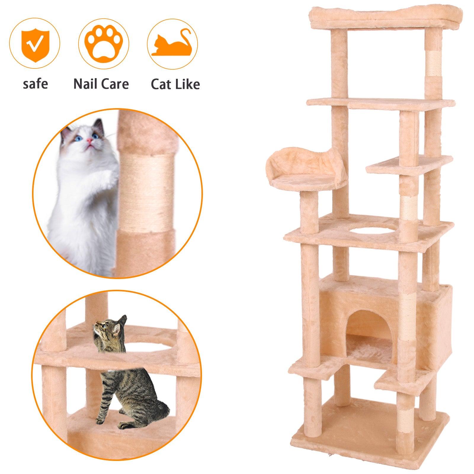 Premium Cat Climbing Tree with Scratching Posts - Multi-Level Cat Tower for Indoor Cats - Perfect for Play, Exercise & Napping - Ideal for Small Spaces & Apartments