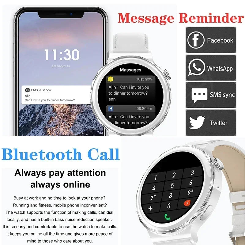 Waterproof Smart Watch for Women & Men - Round Fitness Tracker with Heart Rate Monitor, Step Counter & Sleep Tracking - Perfect for Running, Swimming & Daily Activity Tracking