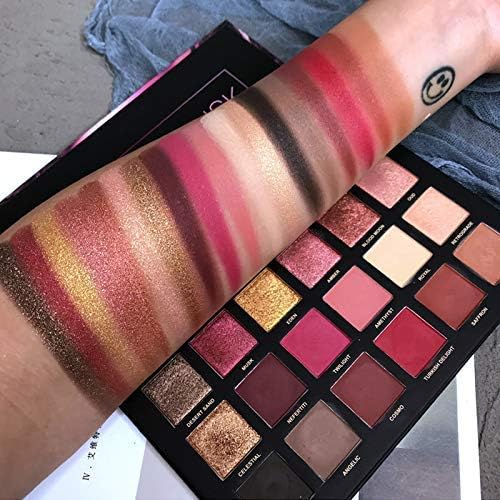 Kamz Beauty 18-Color Eyeshadow Palette Set - Nude & Rose Gold Shades with 7 Brushes, Eyeliner, Kajal, 3-in-1 Mascara & Beauty Blender (15-Piece Makeup Kit) - Perfect for Professional Makeup, Bridal Looks & Everyday Glam