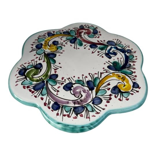 Italian Ceramic Trivet - Hand Painted Pot Holder for Hot Dishes | Amalfi Coast Pottery | Kitchen & Dining Decor