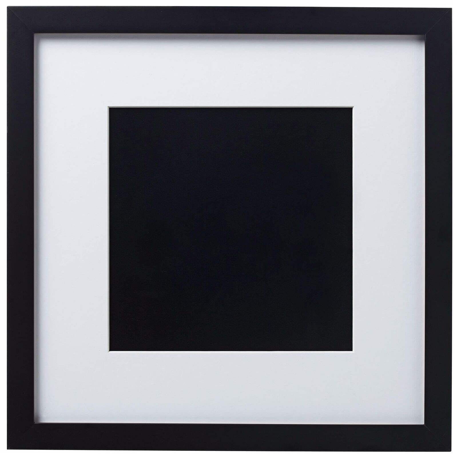 14x14 Inch Black Picture Frame with White Mat - Premium Wall Art Display for Home, Office, or Gallery Decor
