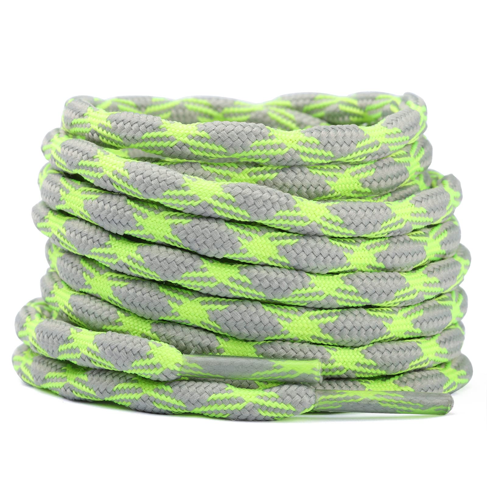 Stepace Wave Round Boot Laces [2 Pairs] - Heavy Duty Shoelaces for Work Boots & Hiking Shoes - Durable & Non-Slip for Outdoor Activities, Construction & Hiking