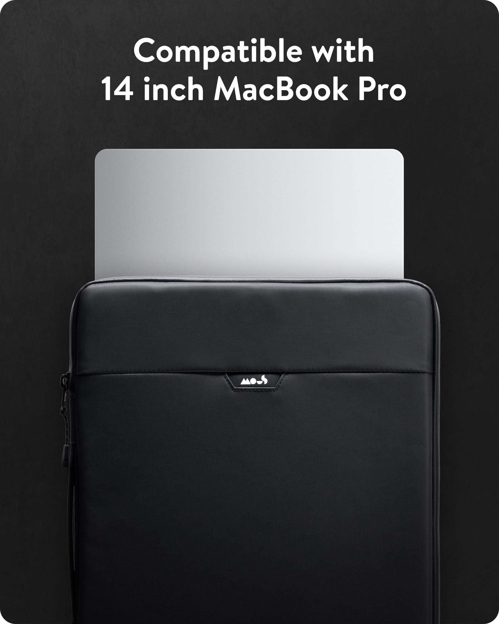 Premium Mous MacBook Pro 14 Inch Protective Case with Handle - Shockproof, Water Resistant Sleeve Cover for 2021 & 2023 Models | Ideal for Travel, Office & School Use