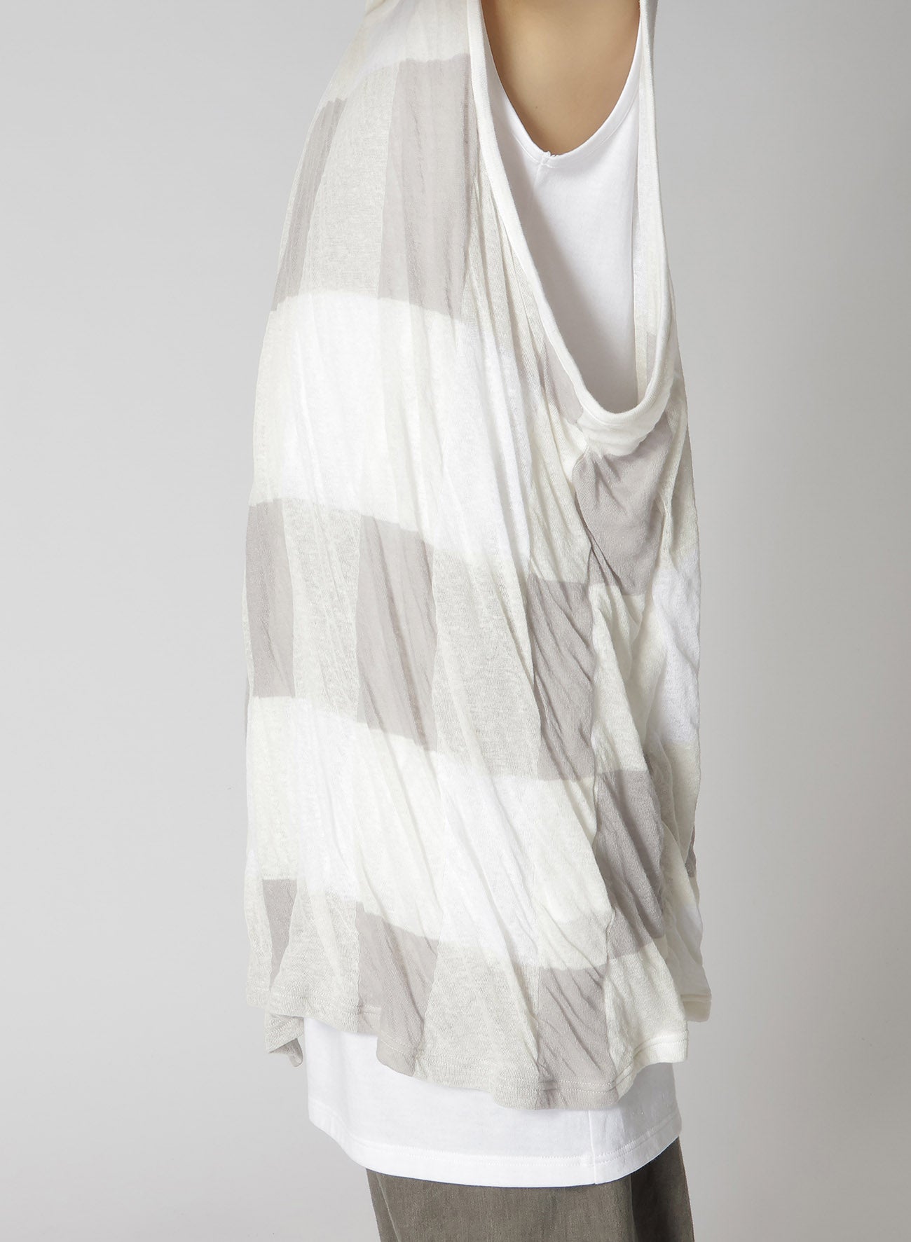 C/LI Block Check JQ Double Front Drape Running T-Shirt - Stylish & Comfortable for Workouts, Jogging, and Casual Wear