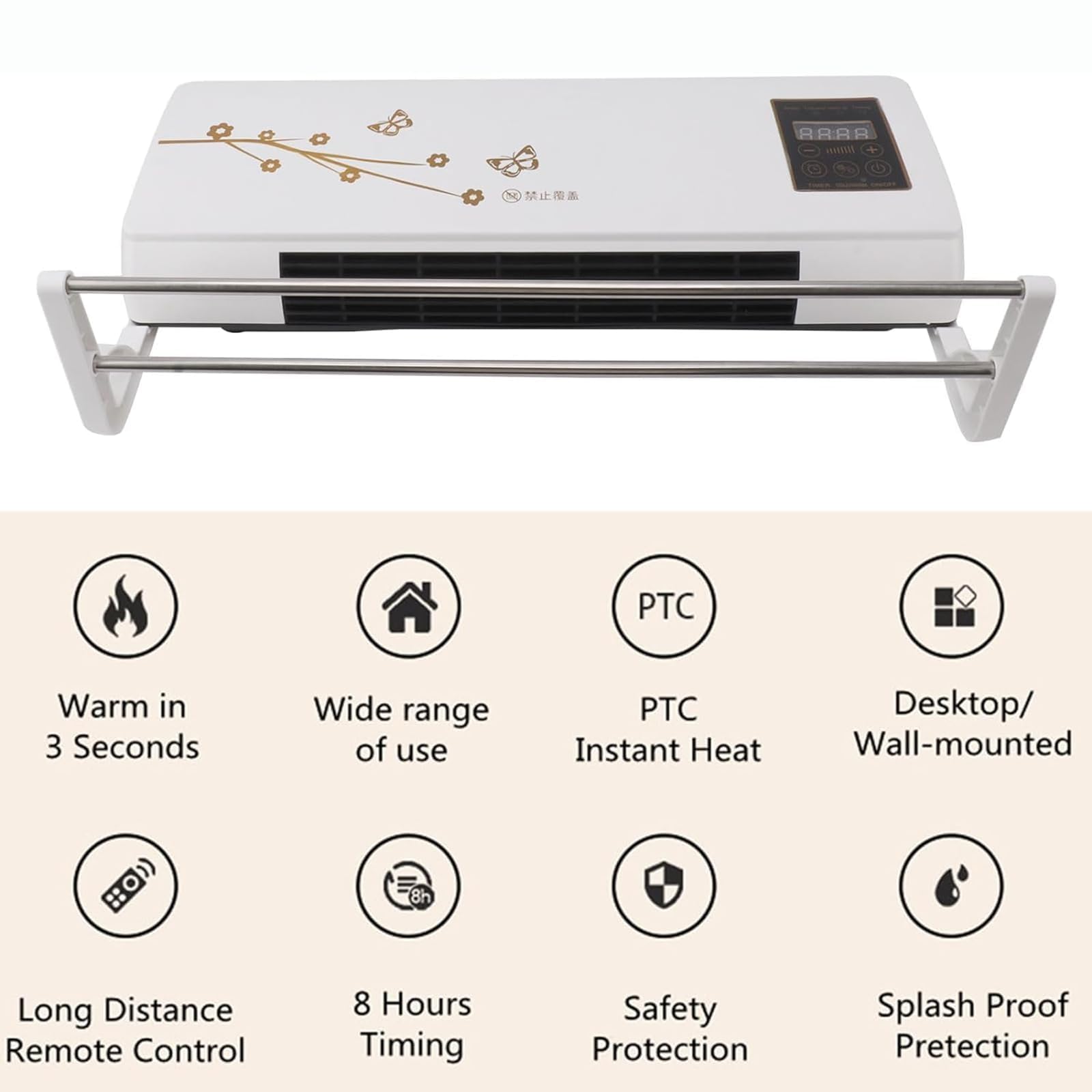 Split Max Portable Air Conditioner - 8000 BTU Cooling with Remote Control, Energy Efficient White AC Unit for Rooms Up to 350 Sq Ft - Perfect for Bedroom, Office & Small Apartments
