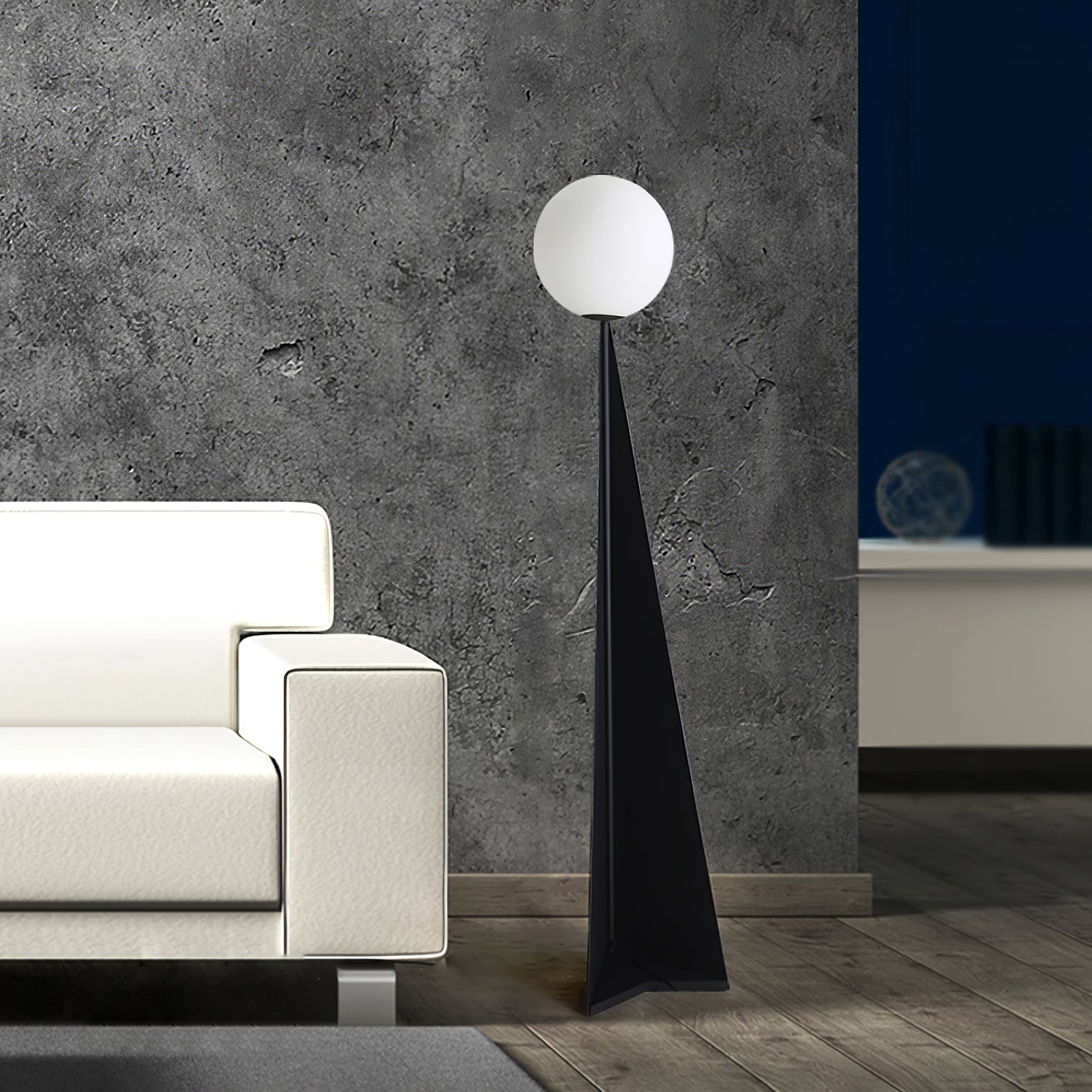 Apex Sphere Modern Floor Lamp - Stylish LED Standing Light for Living Room, Bedroom & Office - Perfect for Reading, Relaxing & Ambient Lighting