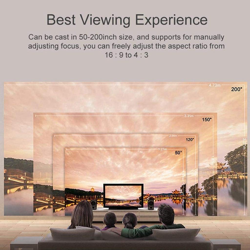 YADECL Mini Projector - 1080P Full HD Portable Home Theater Projector for Movies, Gaming & Outdoor Camping | Compact Home Cinema Projector with HDMI & USB Support