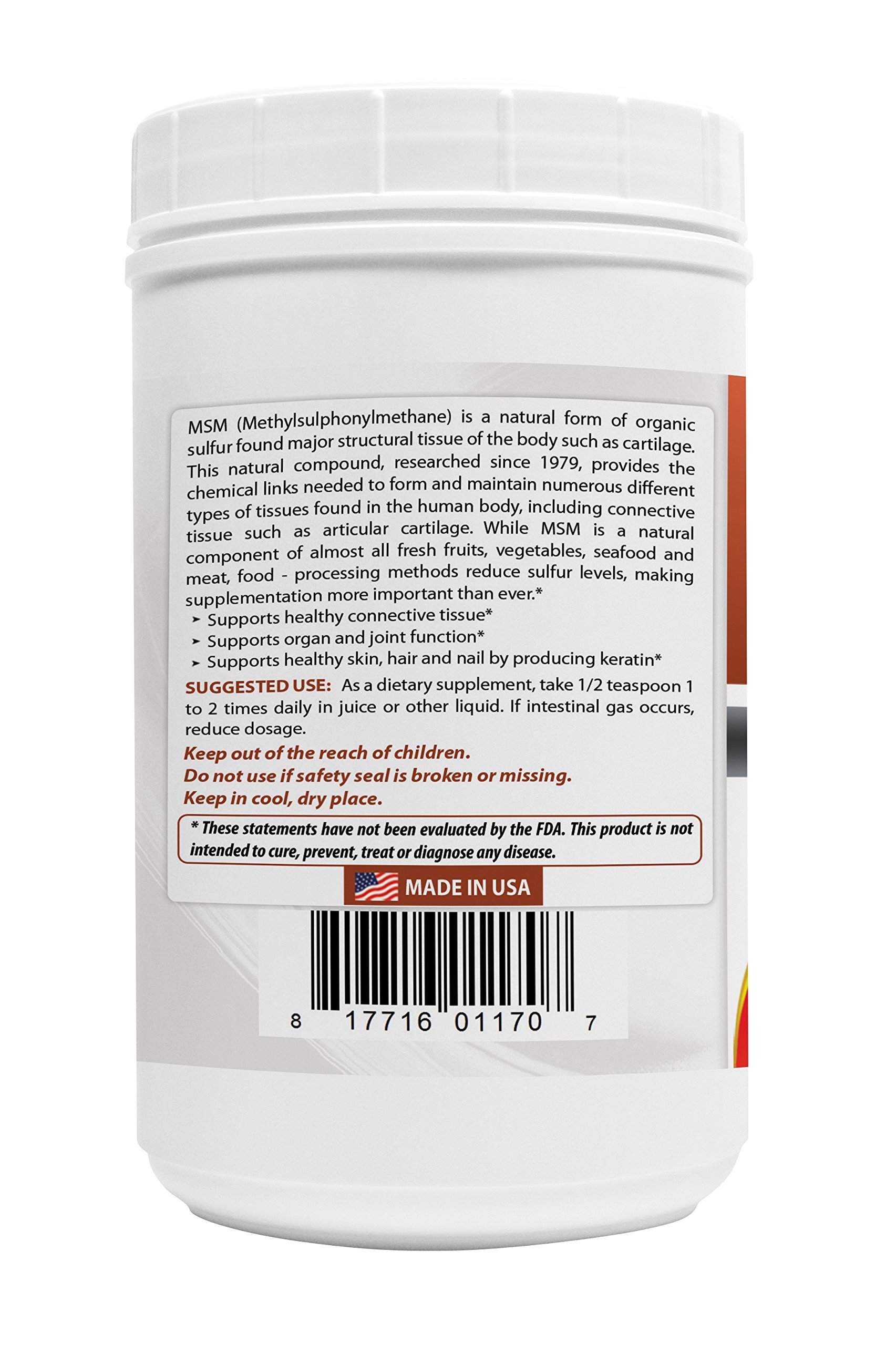Best Naturals 100% Pure MSM Powder - 1Lb (16oz) Organic Sulfur Supplement for Joint Pain Relief, Skin Health & Detox | Dietary Supplement for Humans & Pets | Perfect for Smoothies, Drinks & Wellness Routines